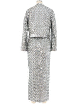 Lilli Diamond Silver Sequined Gown Ensemble Dress arcadeshops.com