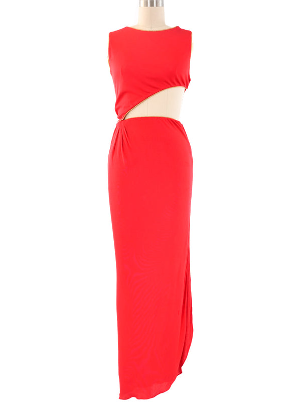 Mollie Parnis Red Cut Out Dress Ensemble Dress arcadeshops.com