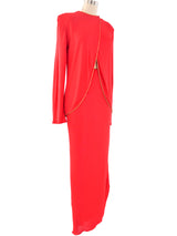 Mollie Parnis Red Cut Out Dress Ensemble Dress arcadeshops.com