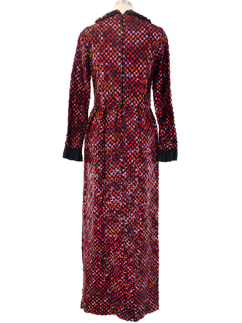 1960's Sequin Knit Maxi Dress Dress arcadeshops.com
