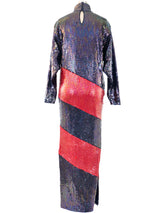Bill Blass Sequined Column Gown Dress arcadeshops.com