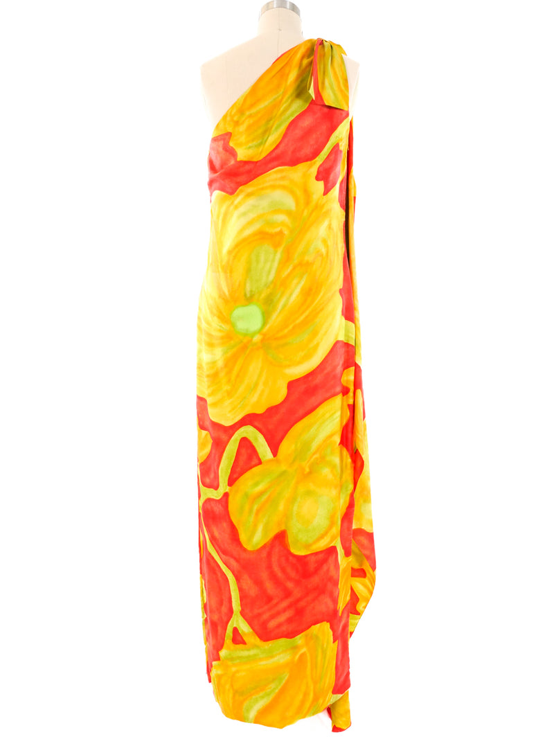 Floral Printed One Shoulder Dress Dress arcadeshops.com