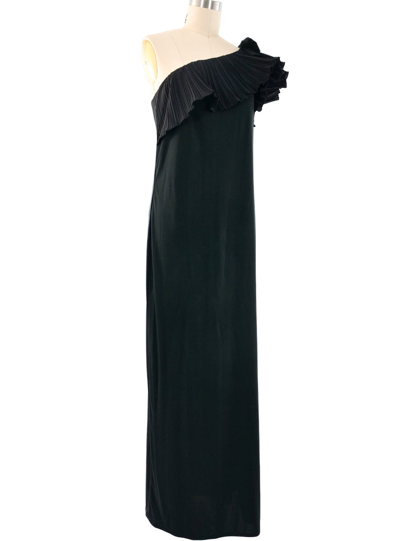 Victor Costa Black One Shoulder Gown Dress arcadeshops.com