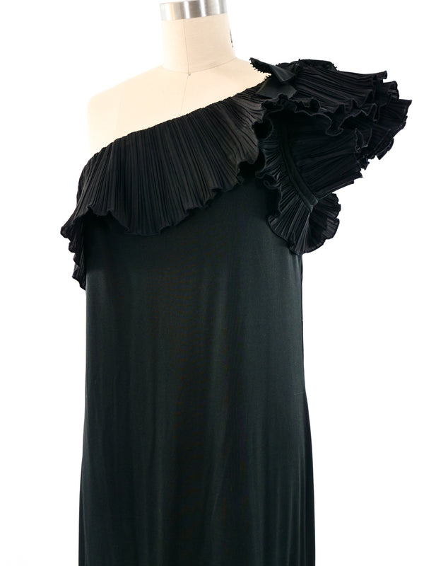 Victor Costa Black One Shoulder Gown Dress arcadeshops.com