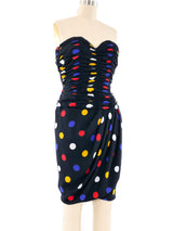 Victor Costa Strapless Polka Dot Dress Dress arcadeshops.com