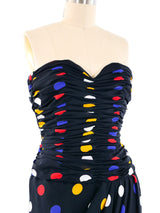 Victor Costa Strapless Polka Dot Dress Dress arcadeshops.com