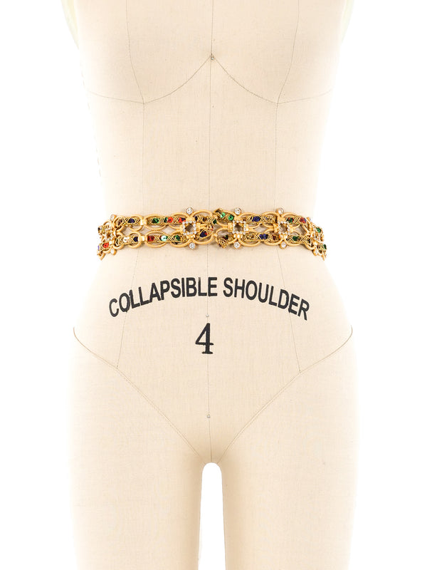 De Lillo Sequin and Rhinestone Chain Belt Accessory arcadeshops.com