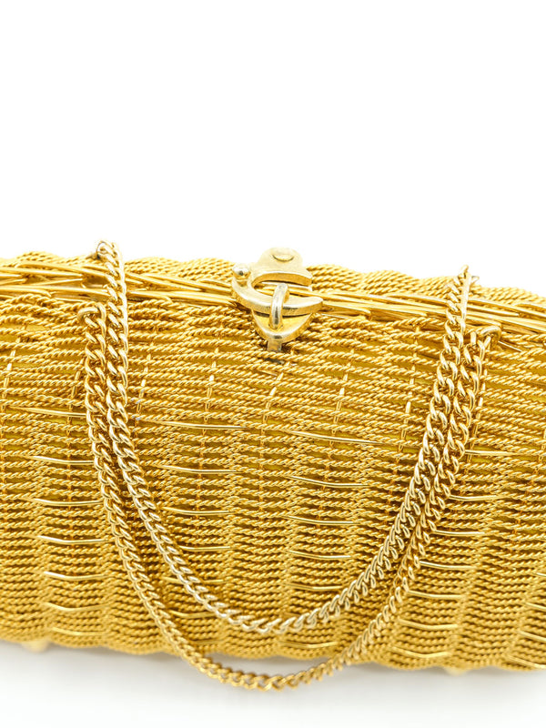 Gold Woven Chainlink Clutch Accessory arcadeshops.com