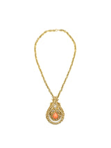 Textured Teardrop Coral Pendant Necklace Jewelry arcadeshops.com