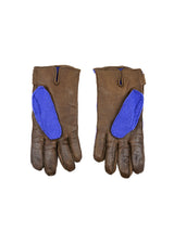 Gucci Blue Knit and Leather Gloves Accessory arcadeshops.com