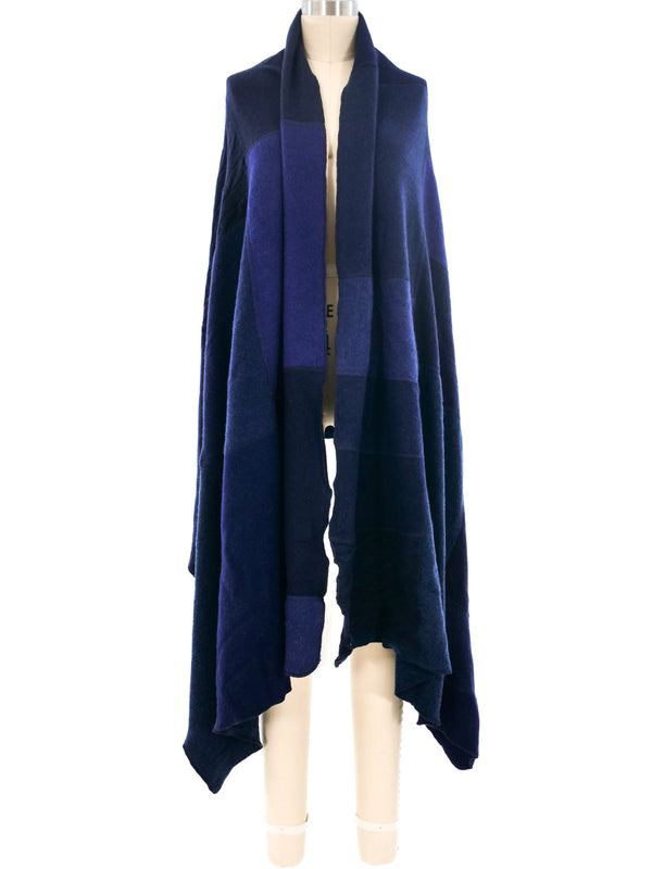 Navy Patchwork Recycled Cashmere Throw Accessory arcadeshops.com