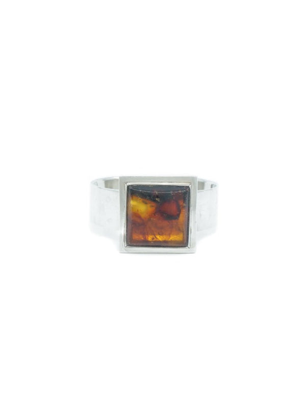 Modernist Sterling and Amber Cuff Jewelry arcadeshops.com