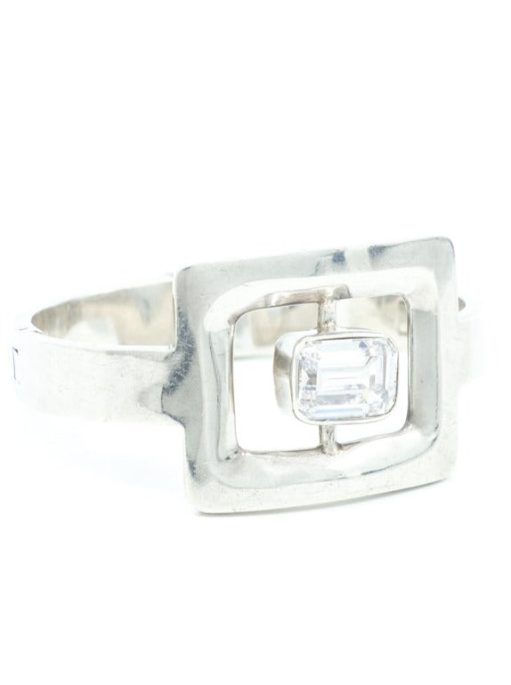 Modernist Sterling Crystal Bracelet Jewelry arcadeshops.com