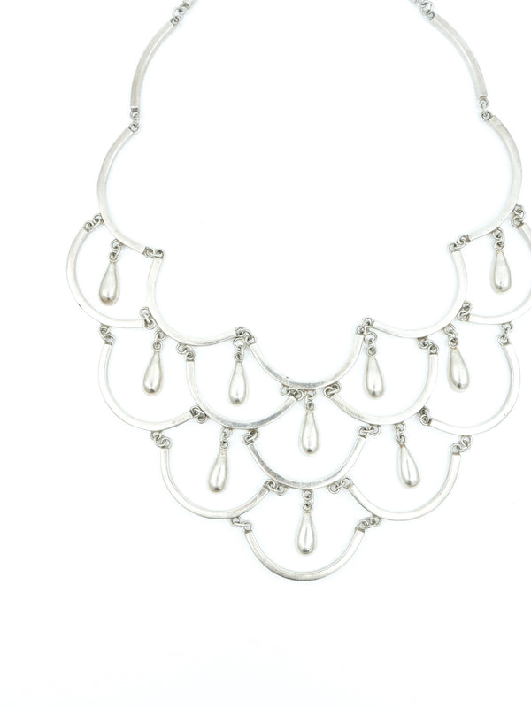 Modernist Sterling Scalloped Bib Jewelry arcadeshops.com