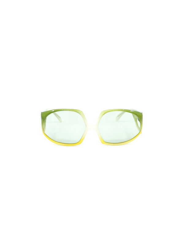 1970's Oversized Green Ombre Sunglasses Accessory arcadeshops.com