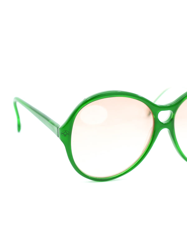 1970's Delotto Oversized Green Sunglasses Accessory arcadeshops.com