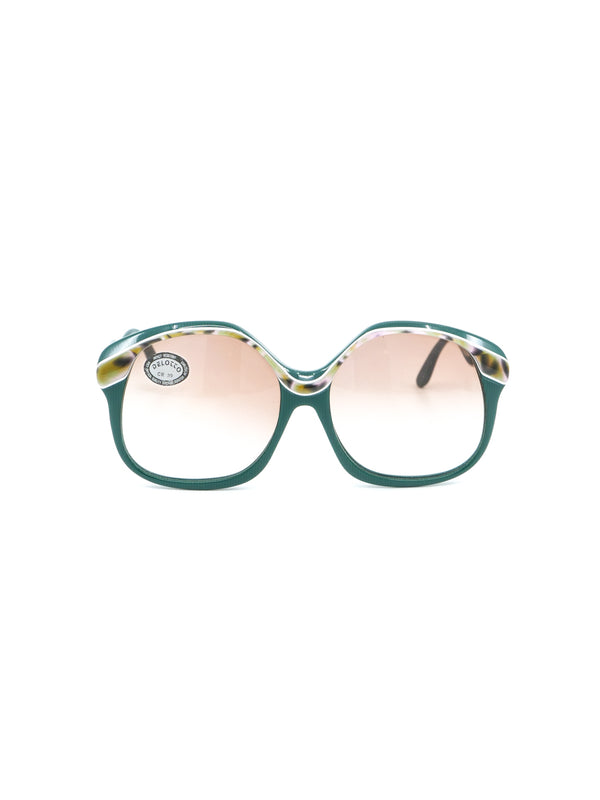 1970's Delotto Oversized Green Sunglasses Accessory arcadeshops.com