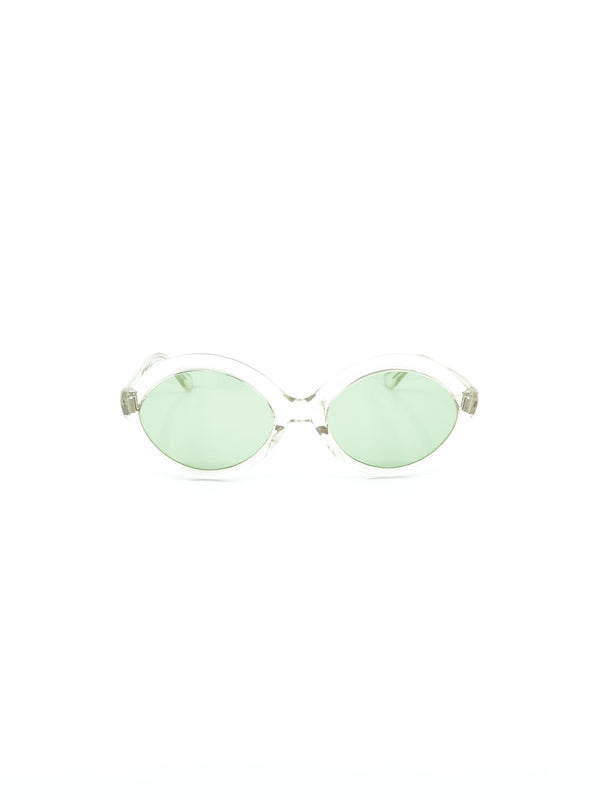 1960's Oversized Clear Frame Sunglasses Accessory arcadeshops.com