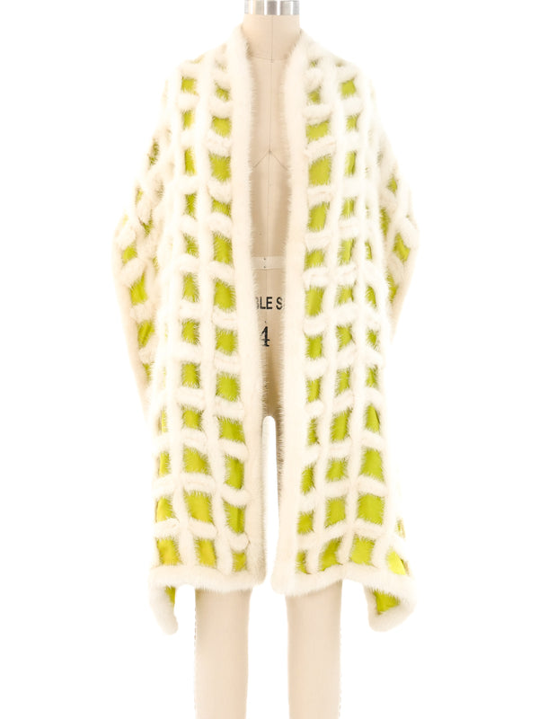 Fur Trimmed Lime Shawl Accessory arcadeshops.com