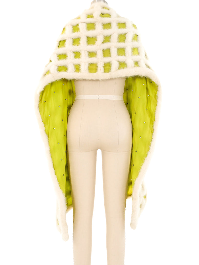 Fur Trimmed Lime Shawl Accessory arcadeshops.com