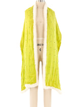 Fur Trimmed Lime Shawl Accessory arcadeshops.com