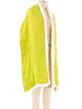 Fur Trimmed Lime Shawl Accessory arcadeshops.com