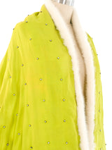 Fur Trimmed Lime Shawl Accessory arcadeshops.com