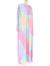 Mary McFadden Plisse Pleated Pastel Caftan Dress arcadeshops.com