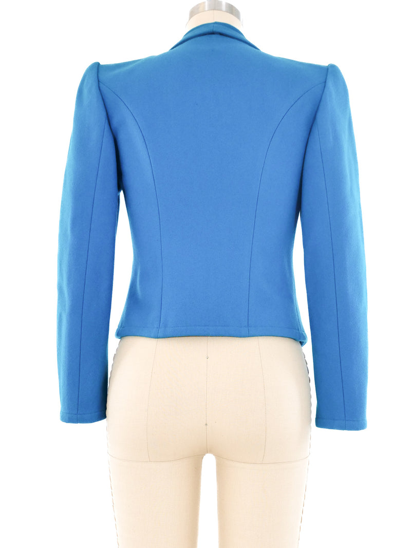 Emanuel Ungaro Teal Cropped Blazer Jacket arcadeshops.com