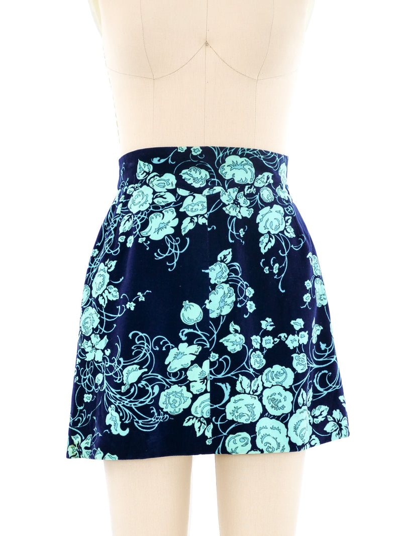 Emilio Pucci Floral Velvet Skirt Bottom arcadeshops.com