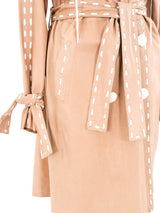 Blush Leather Trench Coat Outerwear arcadeshops.com