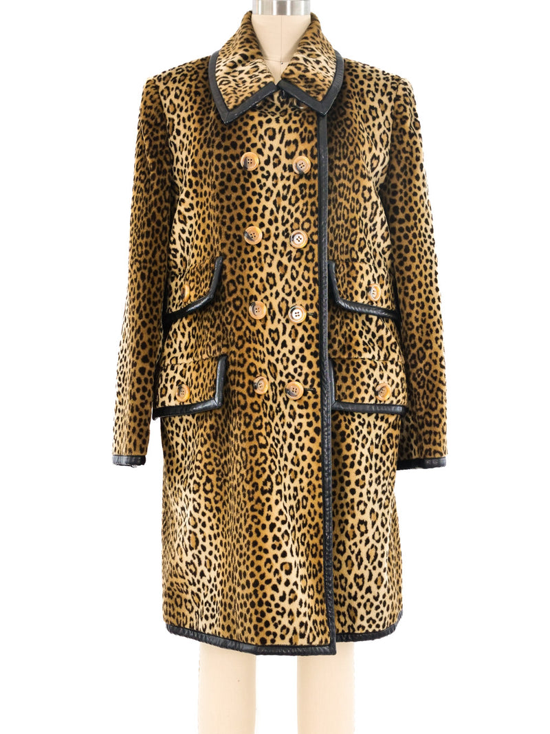 Yves Saint Laurent Leopard Printed Fur Coat Outerwear arcadeshops.com