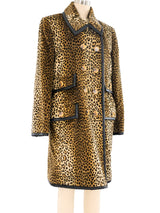 Yves Saint Laurent Leopard Printed Fur Coat Outerwear arcadeshops.com