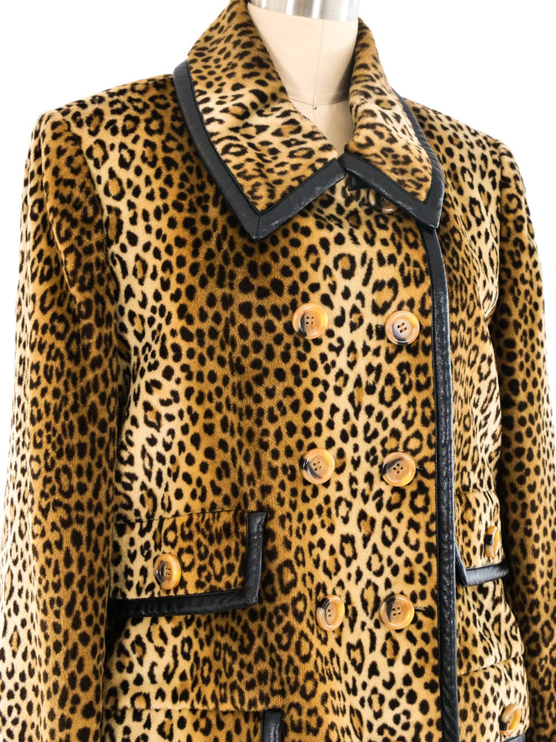 Yves Saint Laurent Leopard Printed Fur Coat Outerwear arcadeshops.com