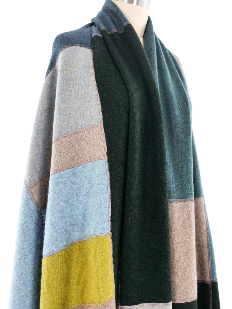 Green and Blue Patchwork Recycled Cashmere Throw Accessory arcadeshops.com