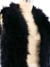 Cropped Black Marabou Feather Vest Jacket arcadeshops.com