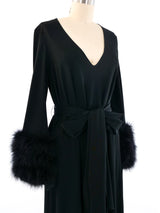 Lilli Diamond Marabou Feather Trimmed Maxi Dress Dress arcadeshops.com