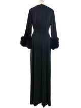 Lilli Diamond Marabou Feather Trimmed Maxi Dress Dress arcadeshops.com