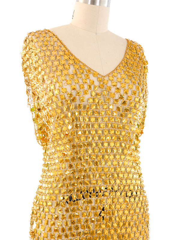 1960's Chain And Disc Fringe Dress Dress arcadeshops.com