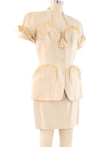 Thierry Mugler Raffia Trimmed Skirt Suit Suit arcadeshops.com