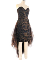 Patrick Kelly Leopard Printed Tulle Cocktail Dress Dress arcadeshops.com