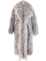 Grey Mongolian Lamb Fur Maxi Coat Outerwear arcadeshops.com