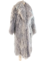 Grey Mongolian Lamb Fur Maxi Coat Outerwear arcadeshops.com