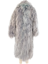 Grey Mongolian Lamb Fur Maxi Coat Outerwear arcadeshops.com