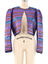 1982 Yves Saint Laurent Metallic Striped Jacket Jacket arcadeshops.com