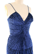 Metallic Blue Lurex Tank Dress Dress arcadeshops.com