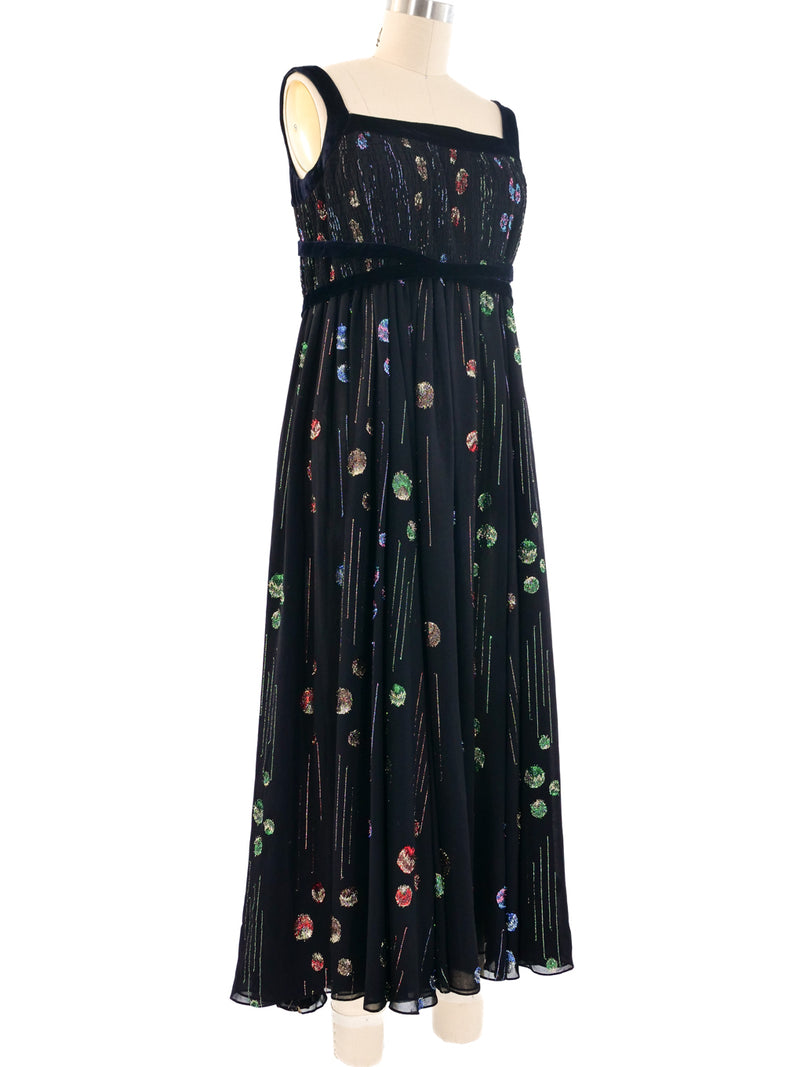 Koos Van Den Akker Metallic Jacquard Chiffon Tank Dress Dress arcadeshops.com