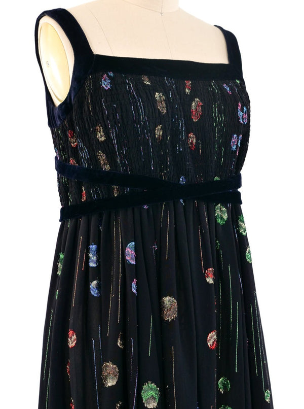 Koos Van Den Akker Metallic Jacquard Chiffon Tank Dress Dress arcadeshops.com