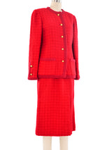 Chanel Red Tweed Suit Suit arcadeshops.com