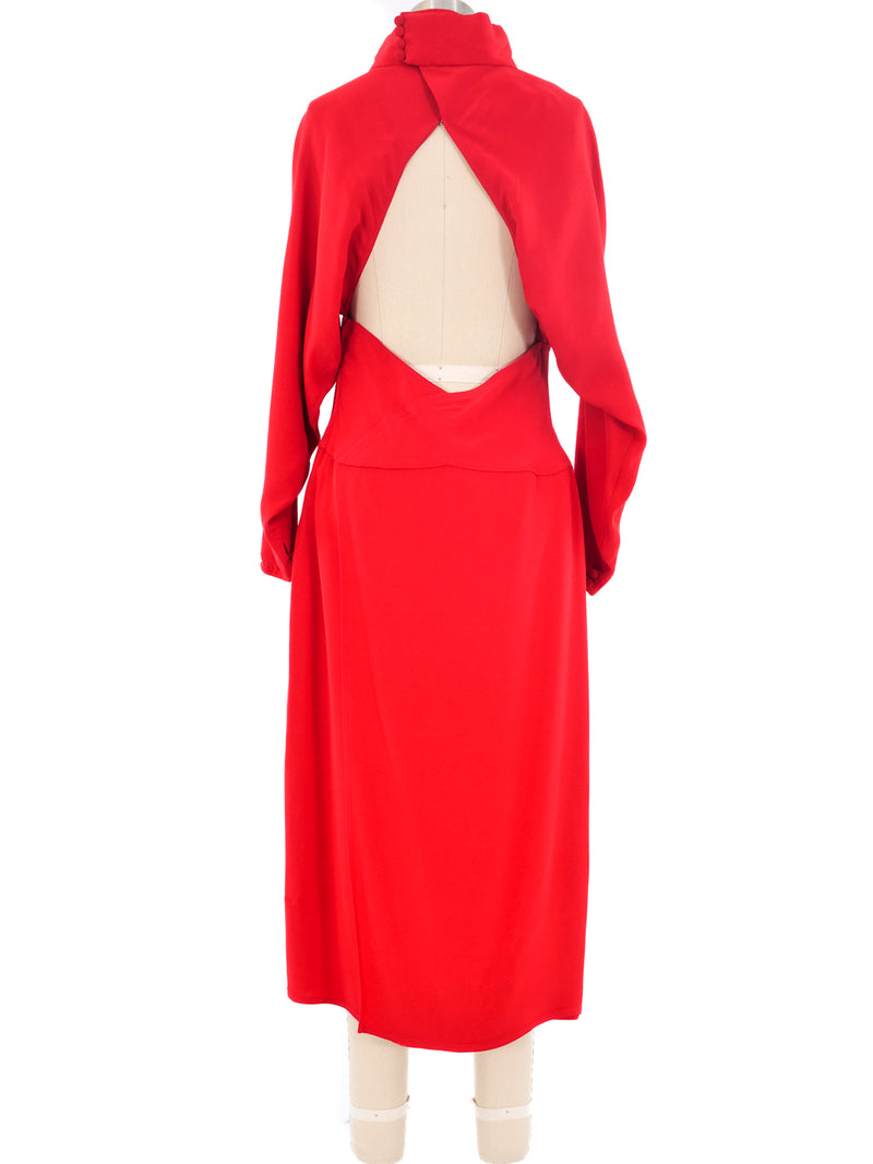 Chloe Open Back Red Crepe Dress Dress arcadeshops.com